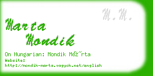 marta mondik business card